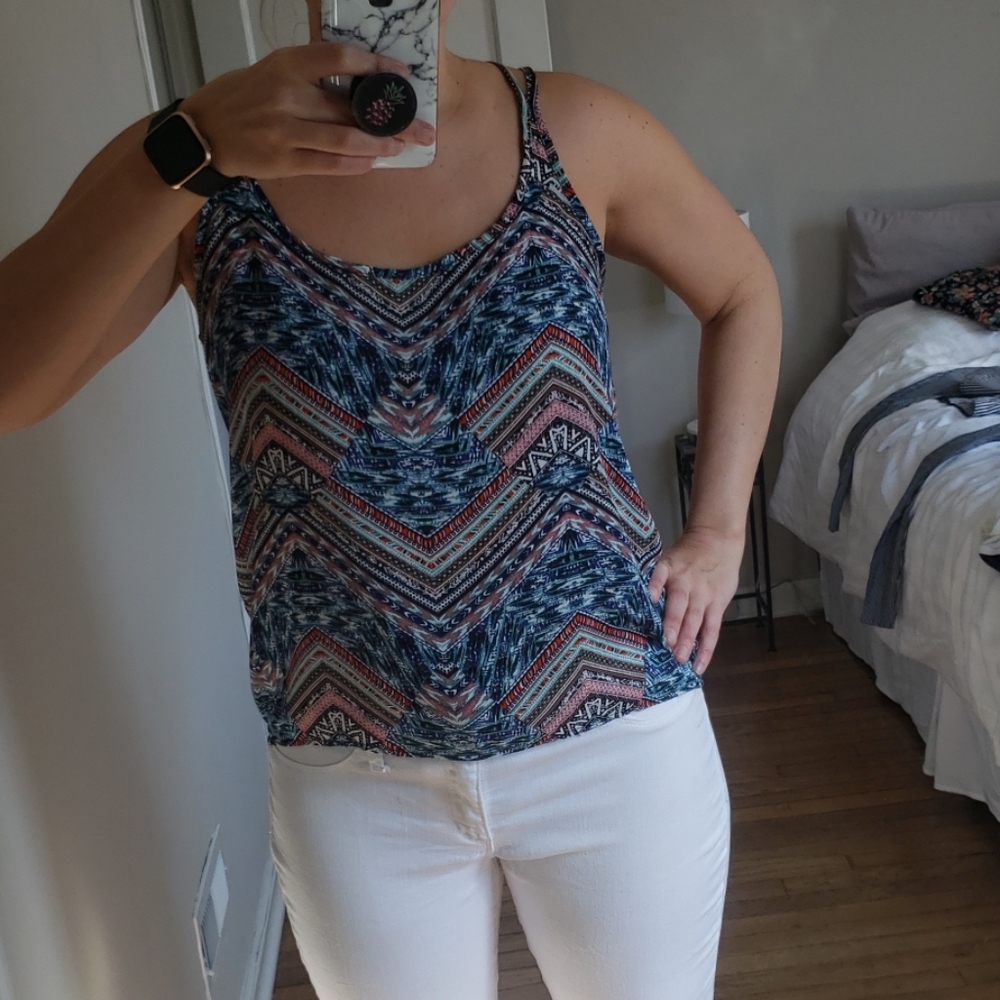 Multi Color Chevron Tank Top - Picture 5 of 6